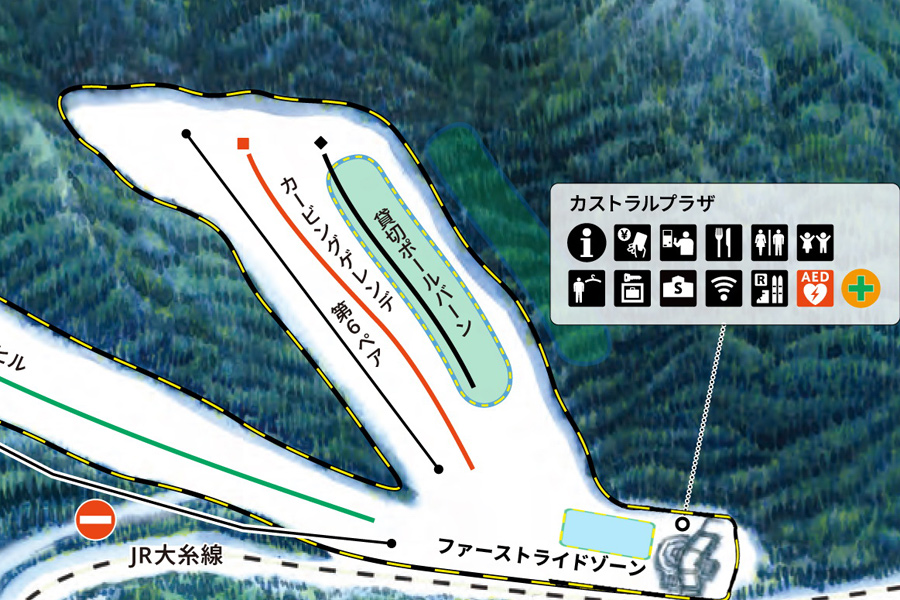 白馬さのさかスキー場 ナイター営業コースマップ